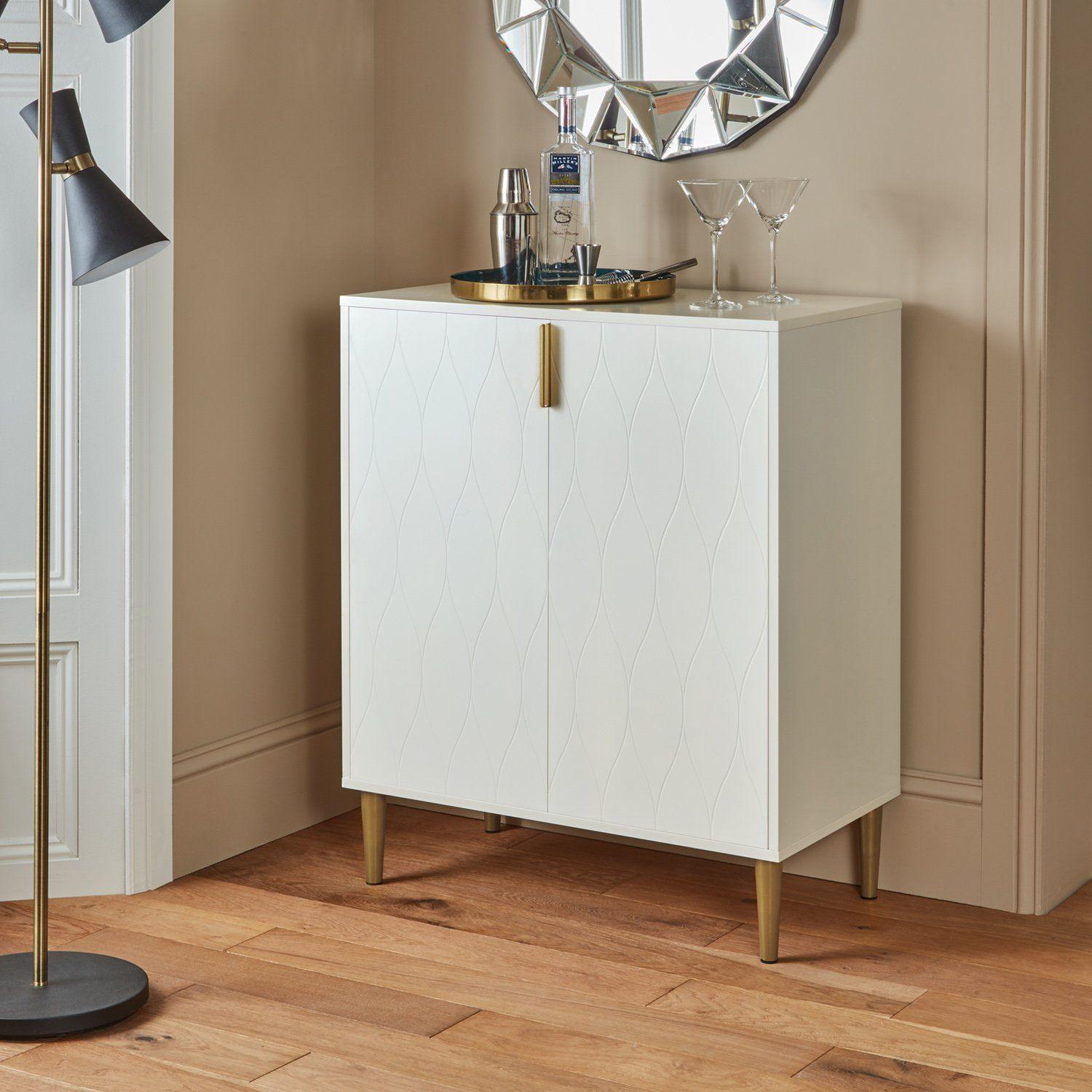 Gloria 2 Door Small Sideboard & Brass Legs