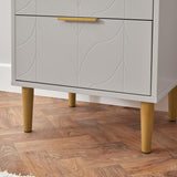 Gloria tallboy - grey and brass effect - Laura james
