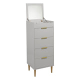 Gloria tallboy - grey and brass effect - Laura james