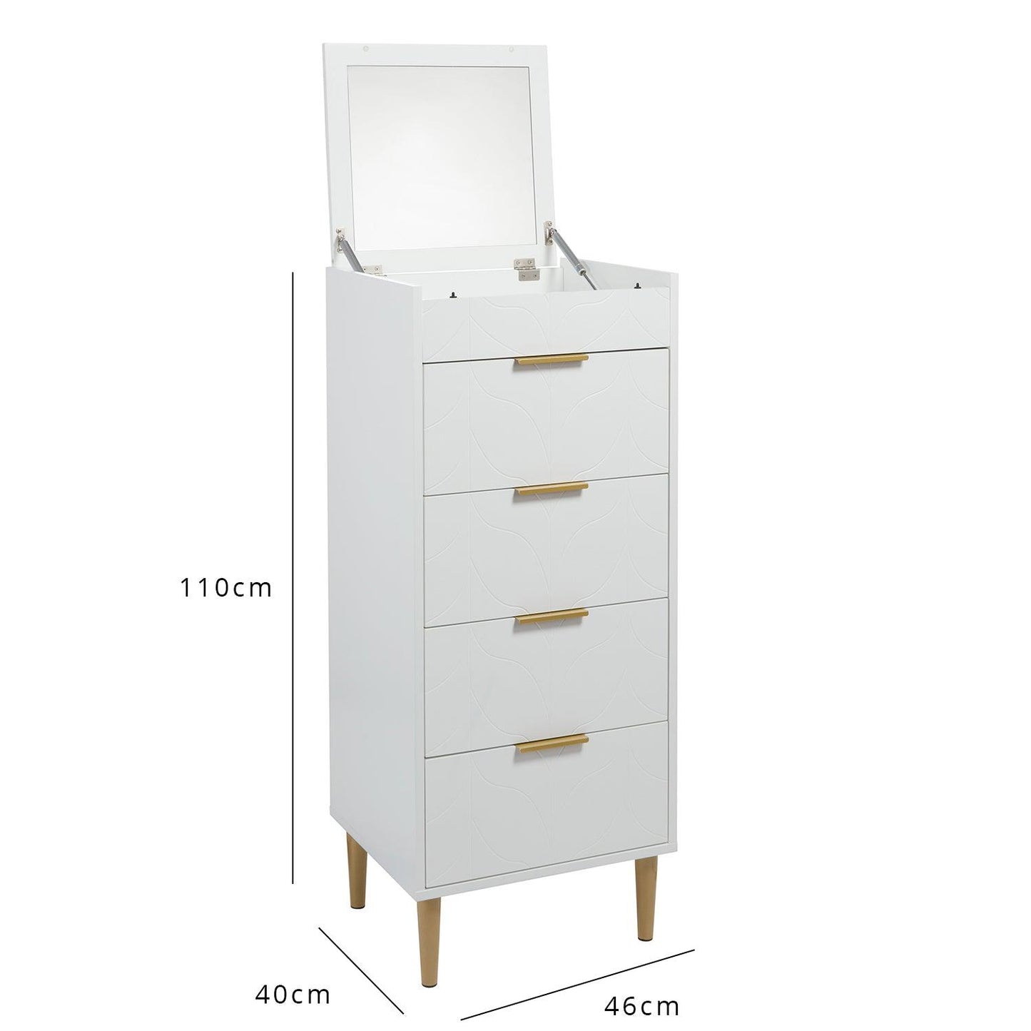 Gloria tallboy - white and brass effect - Laura James
