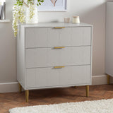 Gloria wardrobe and drawers set -3 drawer chest of drawers - grey - Laura James
