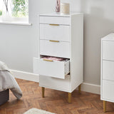 Gloria wardrobe and drawers set -3 drawer chest of drawers - white - Laura James