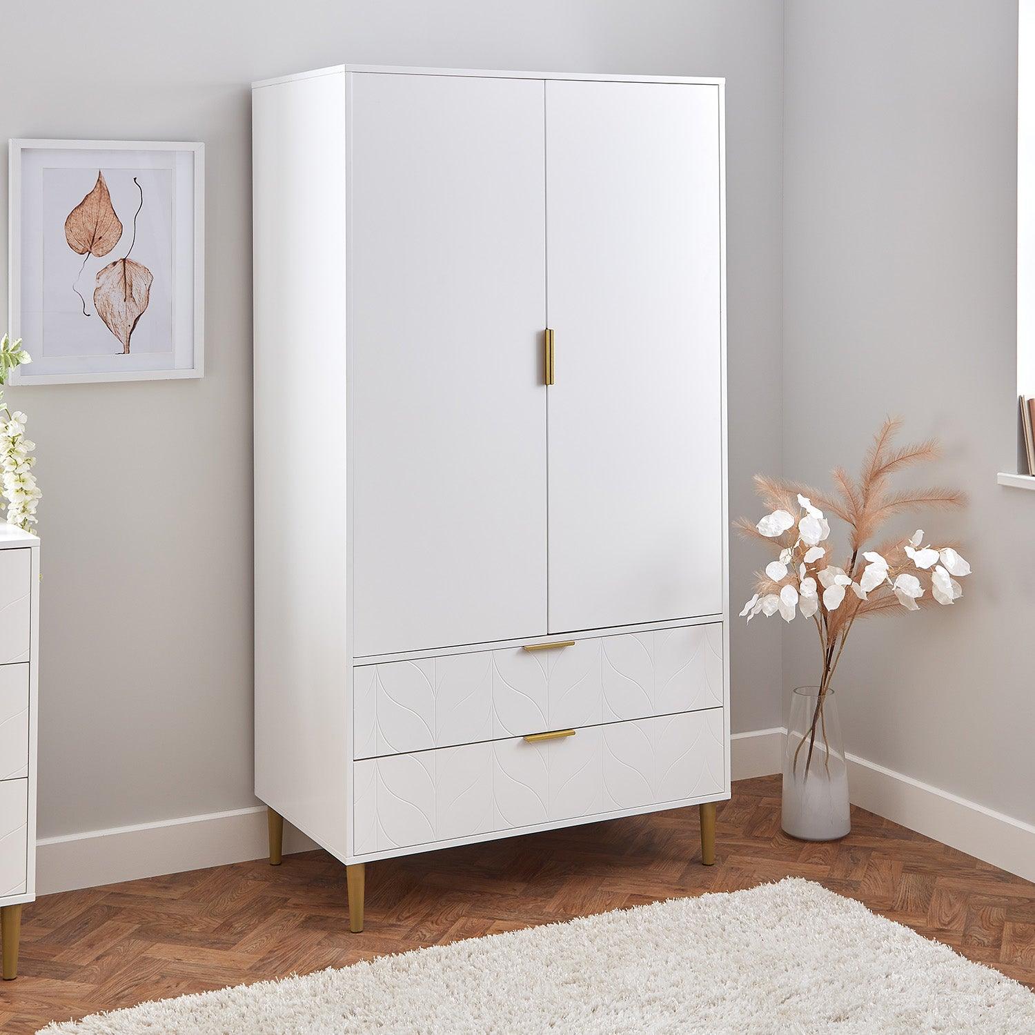 Slim wardrobe with drawers hotsell
