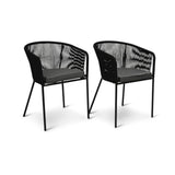 Hali 8 Seater Wooden Outdoor Dining Set with Hali Black Chairs - 235cm - Laura James