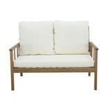Harrelson outdoor sofa set with cream lean over parasol - solid wood and Natural