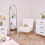 Hattie accent chair - cream boucle with gold legs