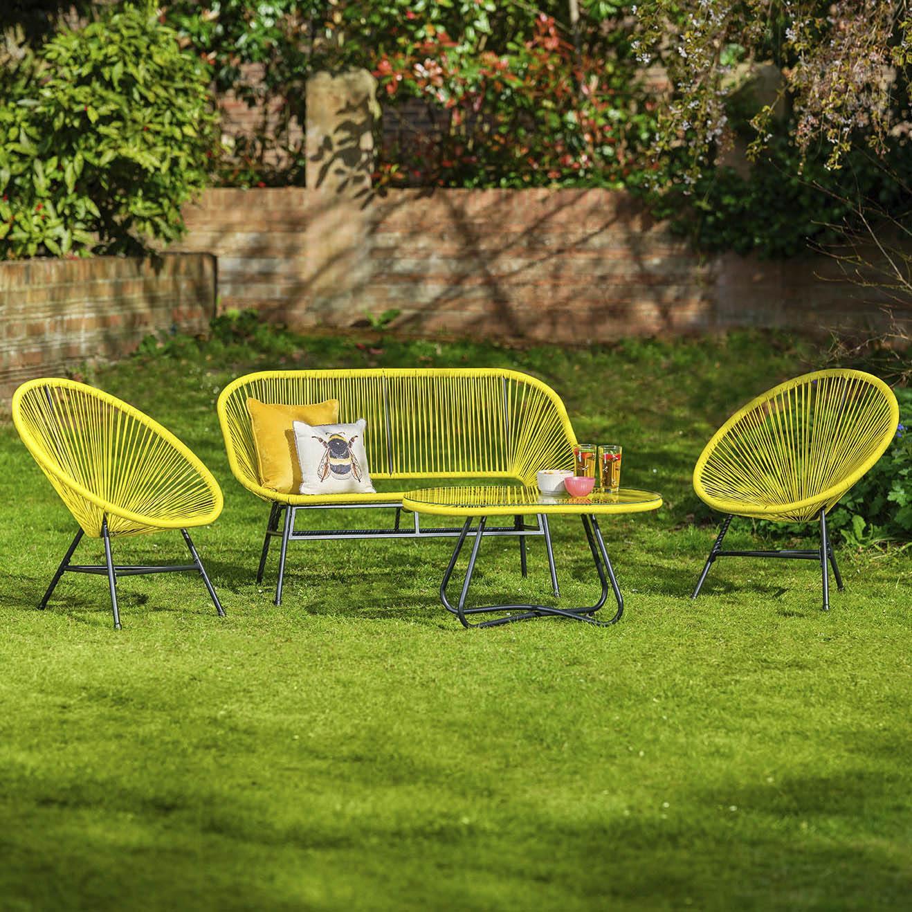 Hebee garden sofa set - yellow - Laura James