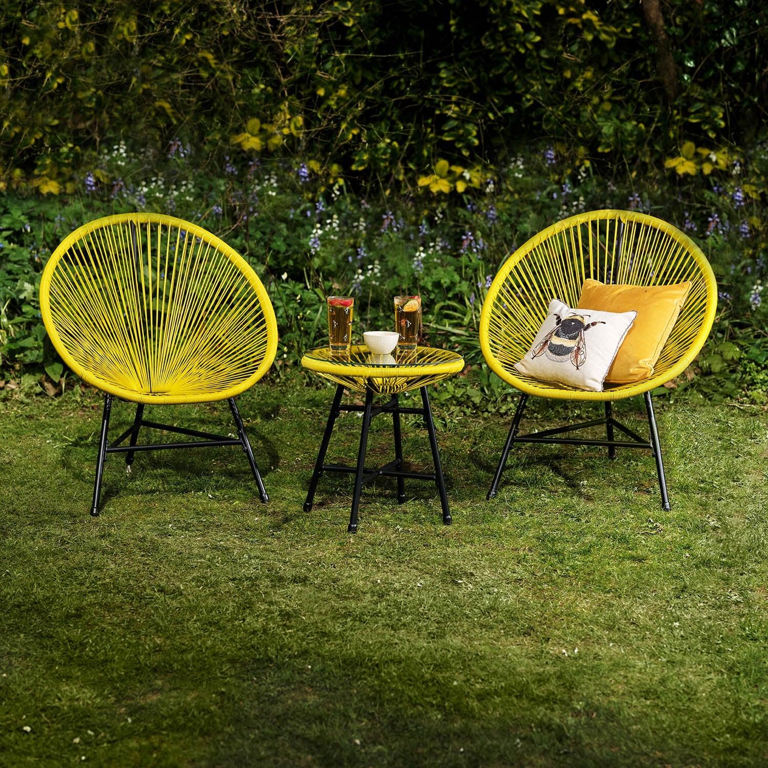 Hebe String Bistro Set Yellow