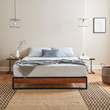 Heeley King Size Platform Bed - Black Metal and Wood Effect - Laura James