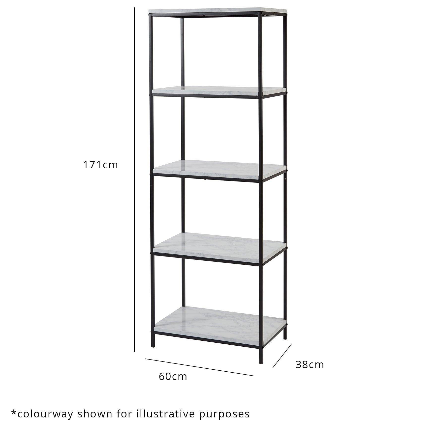 Jay bookcase - concrete effect and black