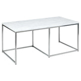Jay coffee table and side tables - marble effect and chrome - Laura James