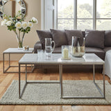 Jay coffee table and side tables - marble effect and chrome - Laura James