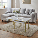 Jay coffee table and side table set - marble effect and gold - Laura James