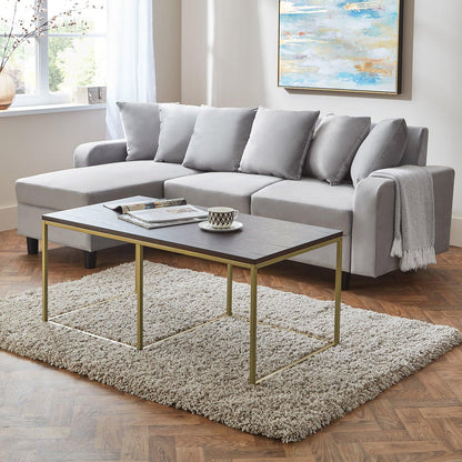 Jay coffee table - walnut effect and gold - Laura James