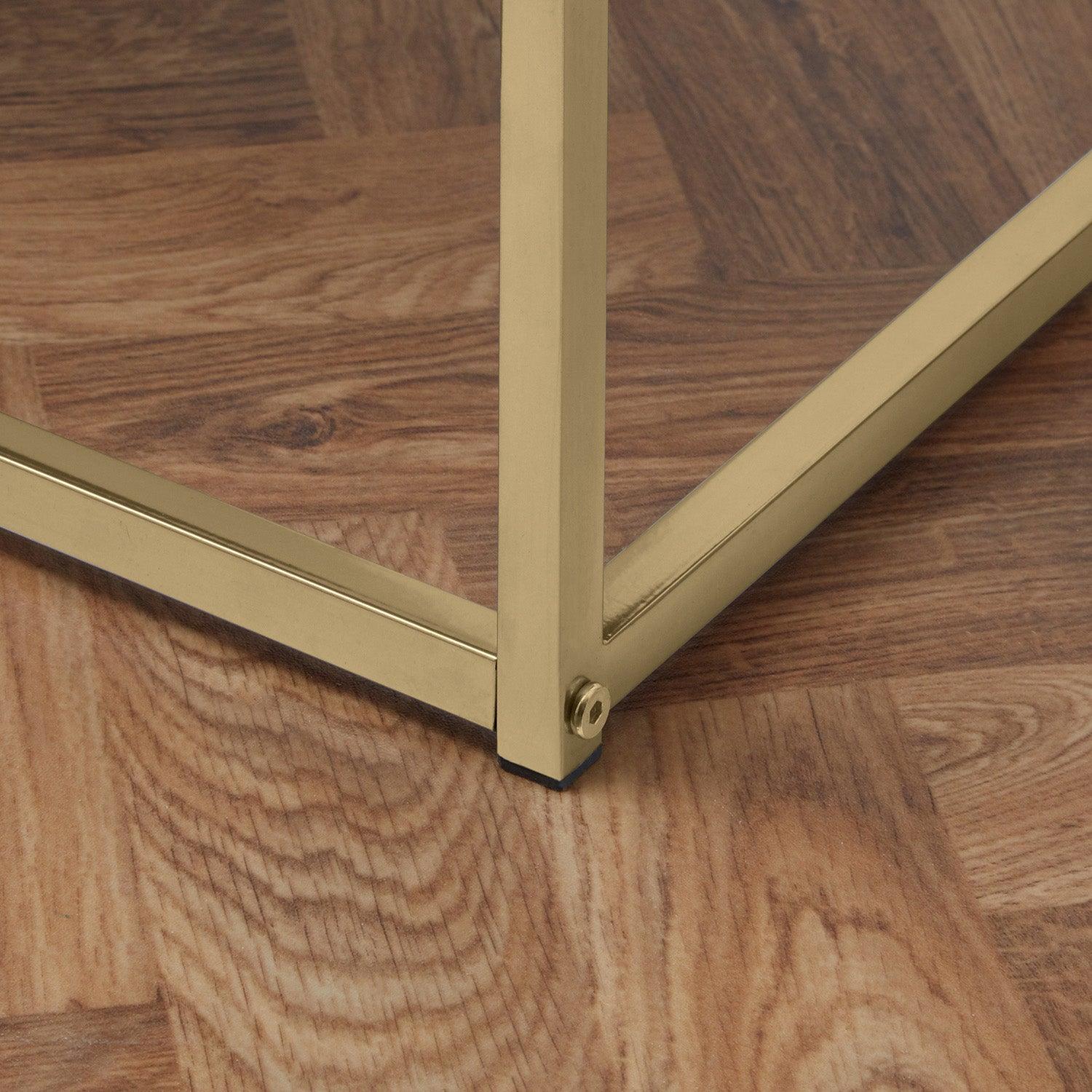 Jay coffee table - walnut effect and gold - Laura James