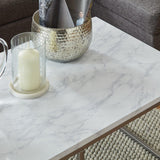 Jay Coffee Table - Marble effect and chrome - Laura James