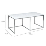 Jay Large Coffee Table - Marble Effect and Chrome