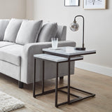 Jay nest of tables - Marble effect and black - Laura James