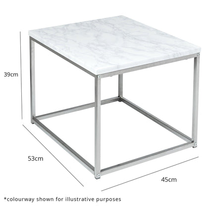 Jay side table - concrete effect and chrome - Laura James