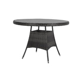 Kemble 4 Seater Outdoor Round Dining Table - Black - Laura James