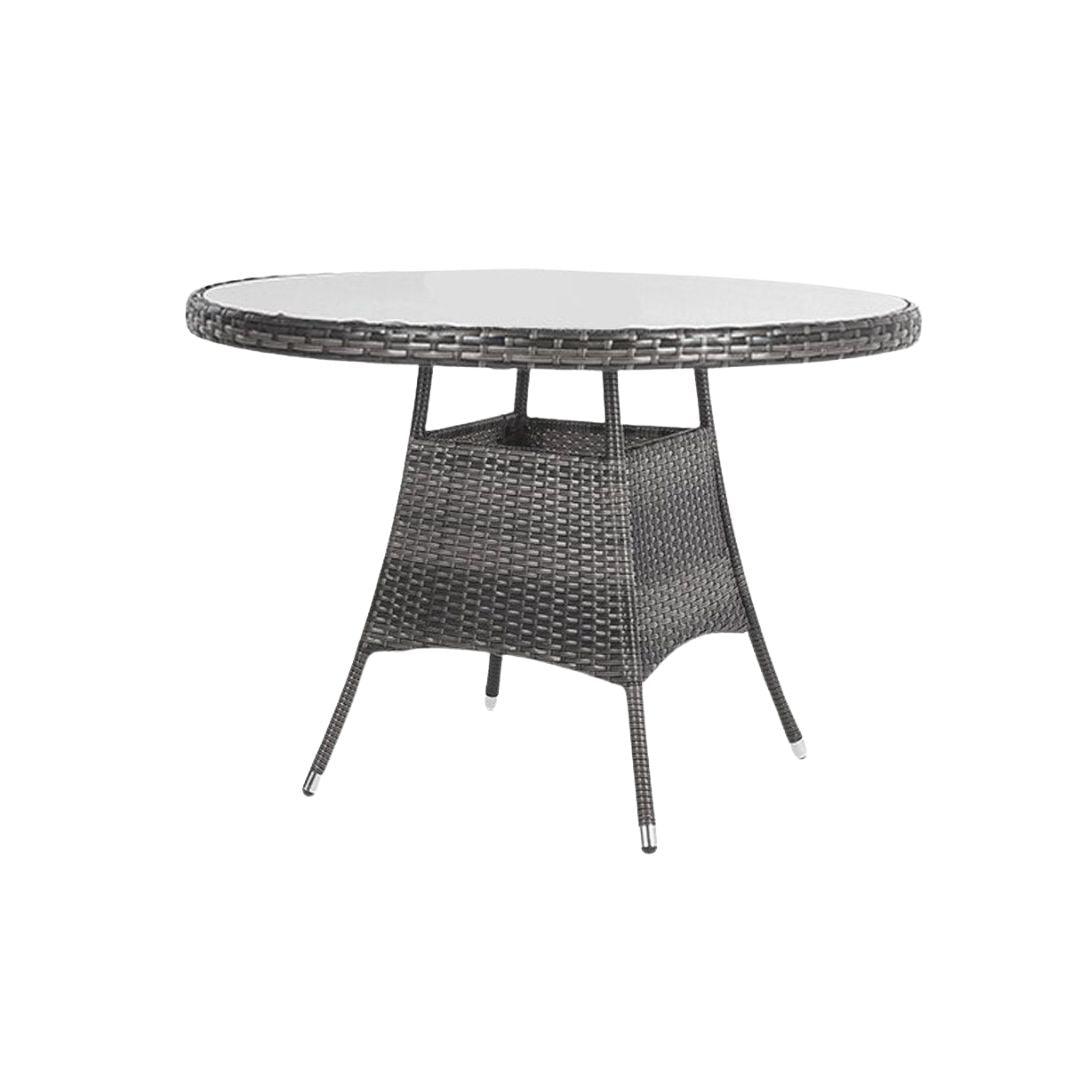 Kemble 4 Seater Outdoor Round Dining Table - Grey - Laura James