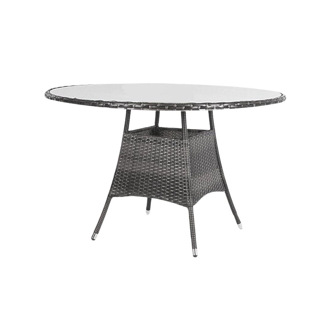 Kemble 6 Seater Outdoor Round Dining Table - Grey - Laura James