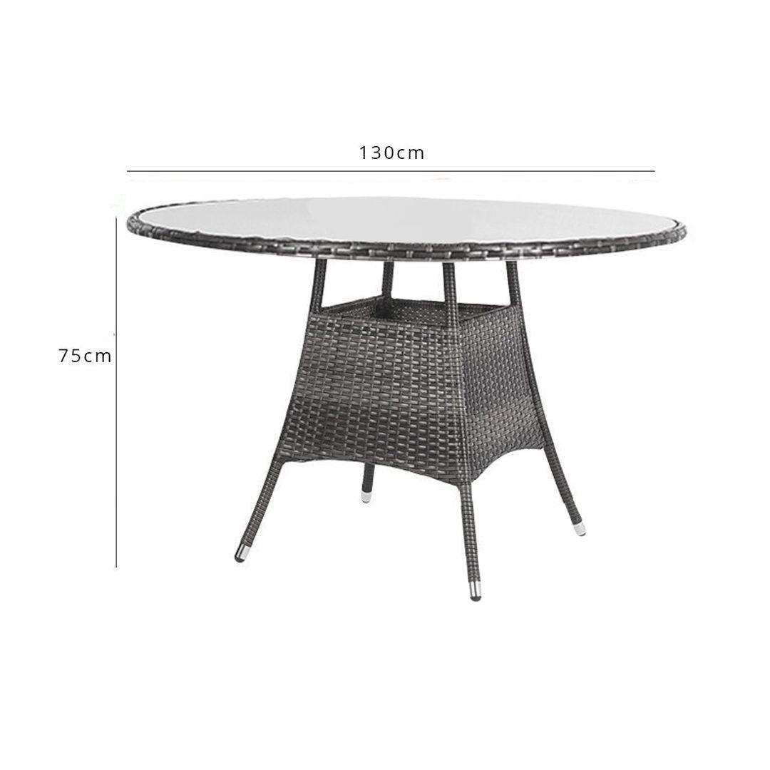 Kemble 6 Seater Outdoor Round Dining Table - Grey - Laura James
