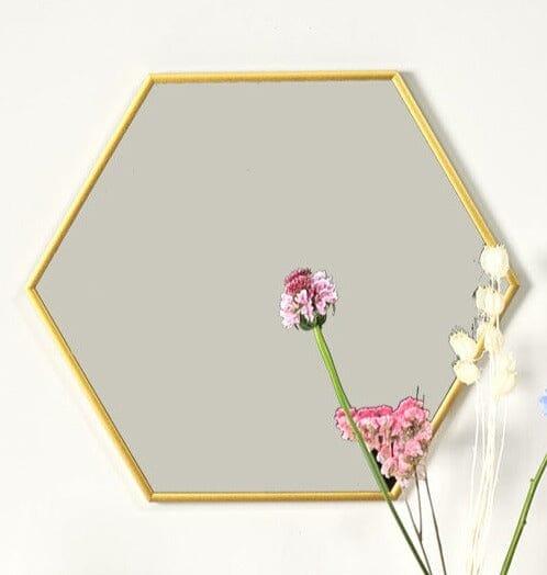 Kirton 50x43cm Metal Hexagon Mirror - Gold - Laura James