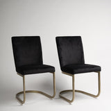 Black Upholstered Dining Chair with Gold Legs - Laura James