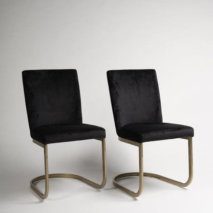 Black Upholstered Dining Chair with Gold Legs - Laura James