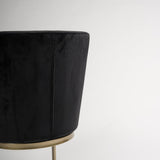 Black Upholstered Dining Chair with Gold Legs - Laura James