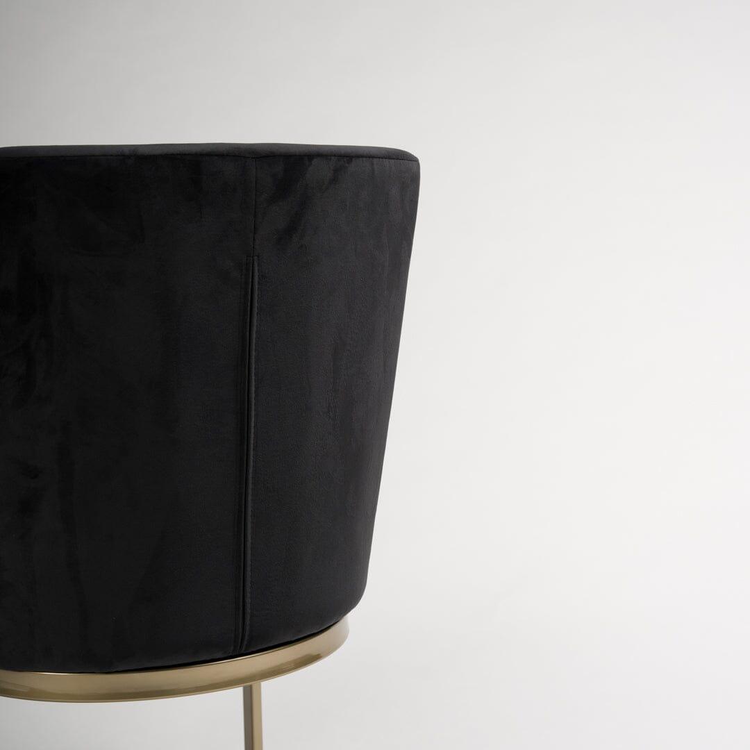 Black Upholstered Dining Chair with Gold Legs - Laura James