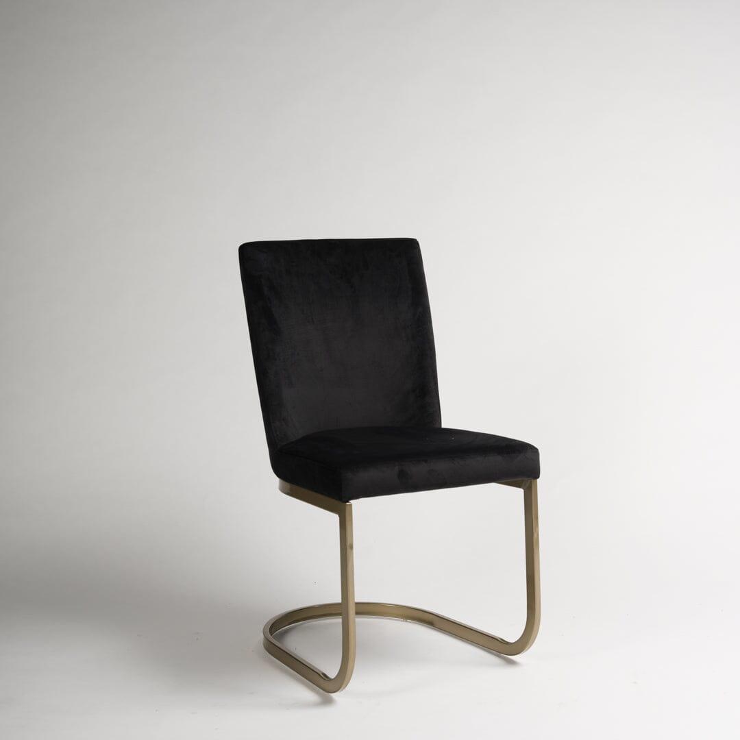 Black Upholstered Dining Chair with Gold Legs - Laura James