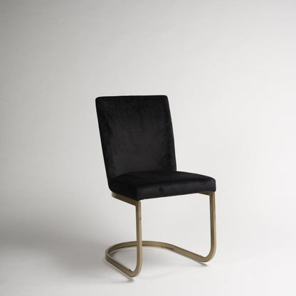 Black Upholstered Dining Chair with Gold Legs - Laura James