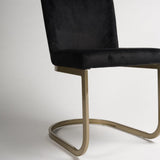 Black Upholstered Dining Chair with Gold Legs - Laura James