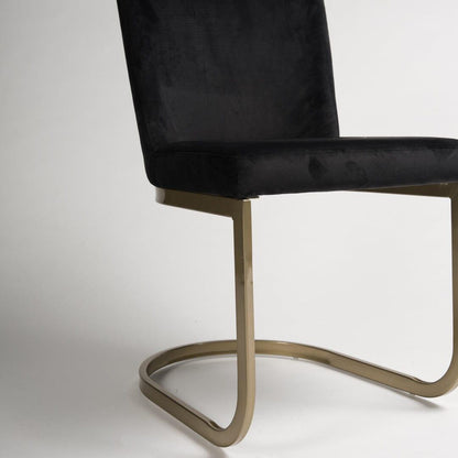 Black Upholstered Dining Chair with Gold Legs - Laura James