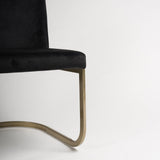 Black Upholstered Dining Chair with Gold Legs - Laura James