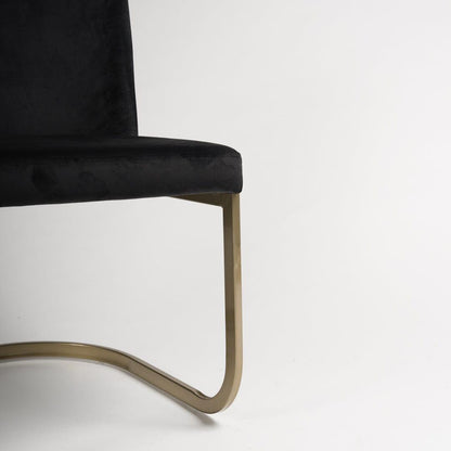 Black Upholstered Dining Chair with Gold Legs - Laura James