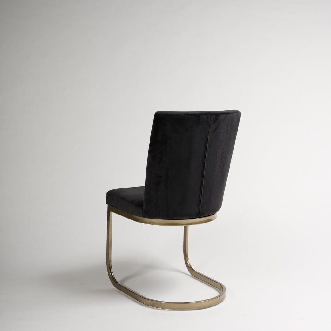 Black Upholstered Dining Chair with Gold Legs - Laura James