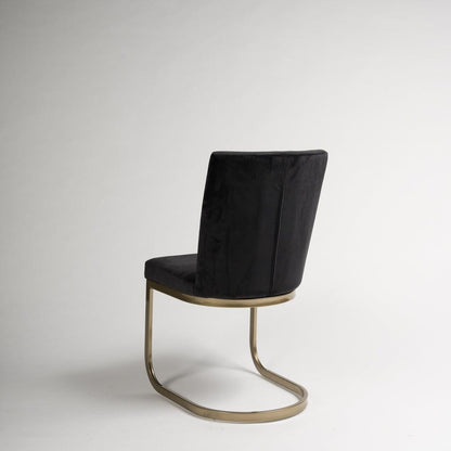 Black Upholstered Dining Chair with Gold Legs - Laura James