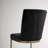 Black Upholstered Dining Chair with Gold Legs - Laura James