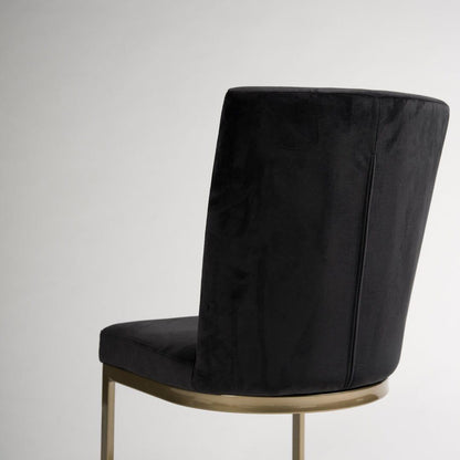 Black Upholstered Dining Chair with Gold Legs - Laura James
