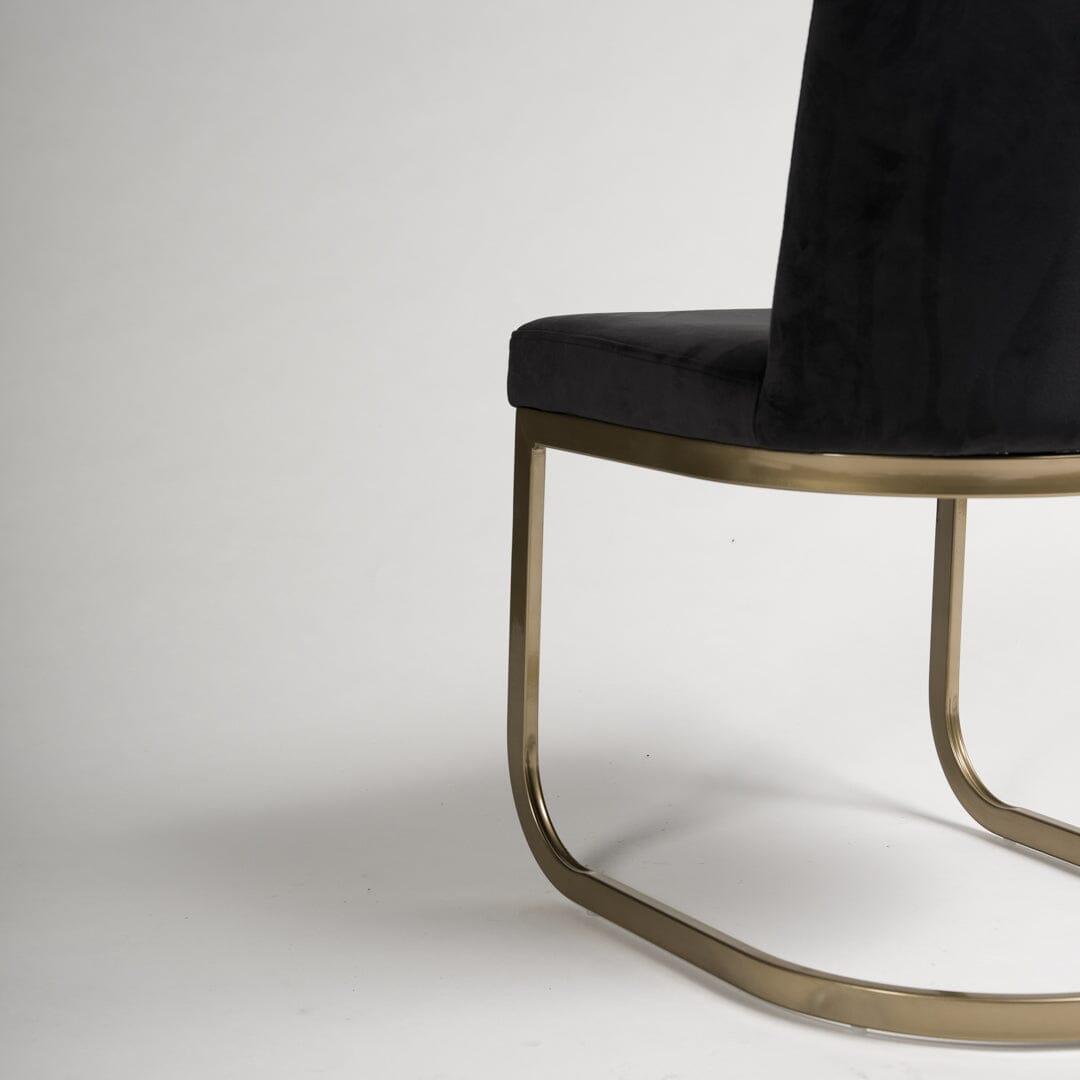 Black Upholstered Dining Chair with Gold Legs - Laura James