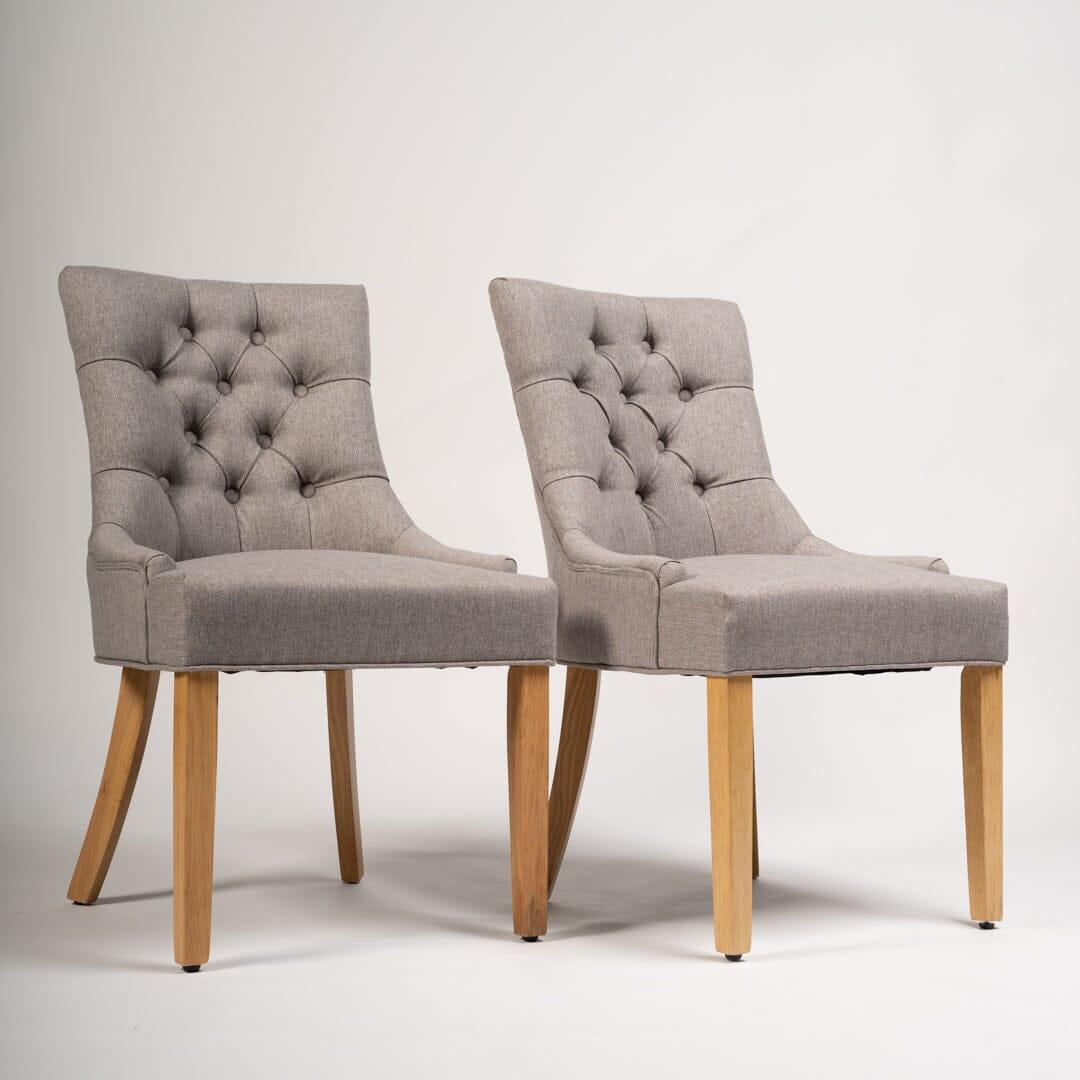 Louis dining chairs - set of 2 - grey and light wood - Laura James