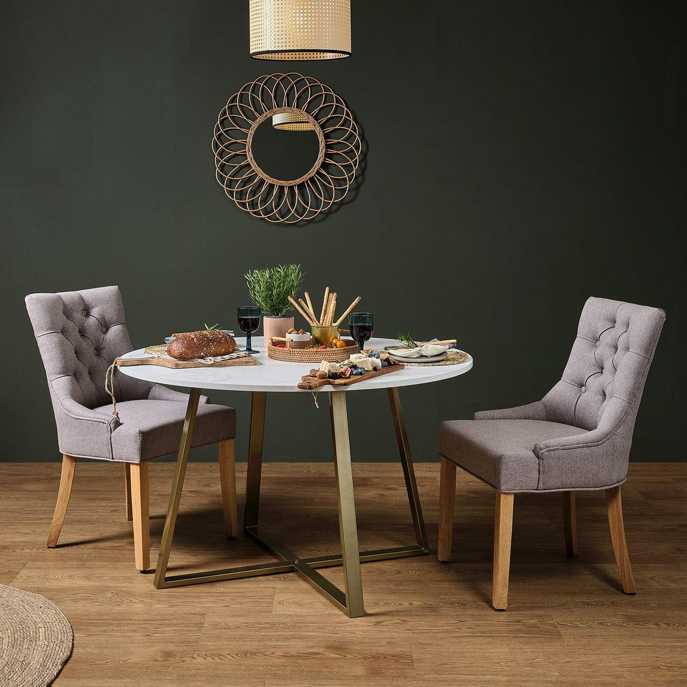 Louis dining chairs - set of 2 - grey and light wood - Laura James