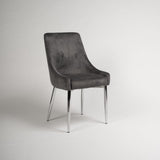 Maeve dining chairs - set of 2 - grey and chrome - Laura James