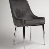 Maeve dining chairs - set of 2 - grey and chrome - Laura James