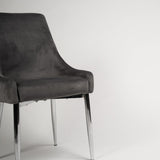 Maeve dining chairs - set of 2 - grey and chrome - Laura James