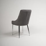 Maeve dining chairs - set of 2 - grey and chrome - Laura James