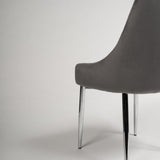 Maeve dining chairs - set of 2 - grey and chrome - Laura James